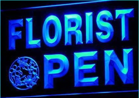 OPEN Florist Flower Shop Ads Ad Neon Light Sign